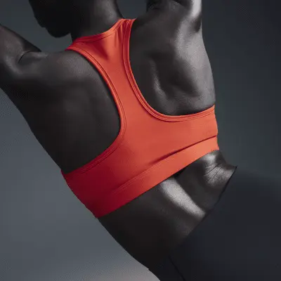 Спортивный бюстгальтер Nike Swoosh Medium Support, цвет University Red/White — фото 4