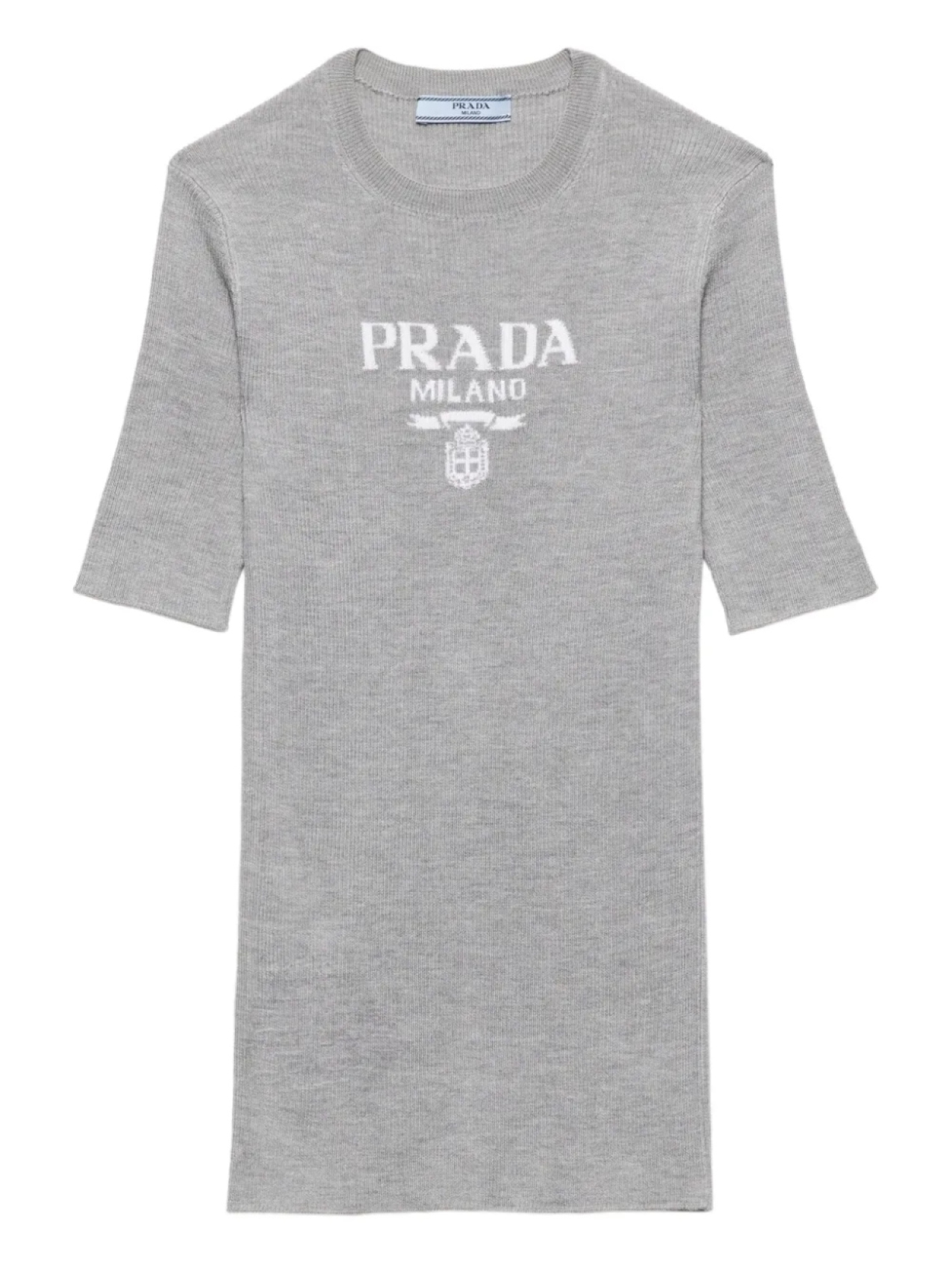 

Футболка Prada ribbed-knit top, серый