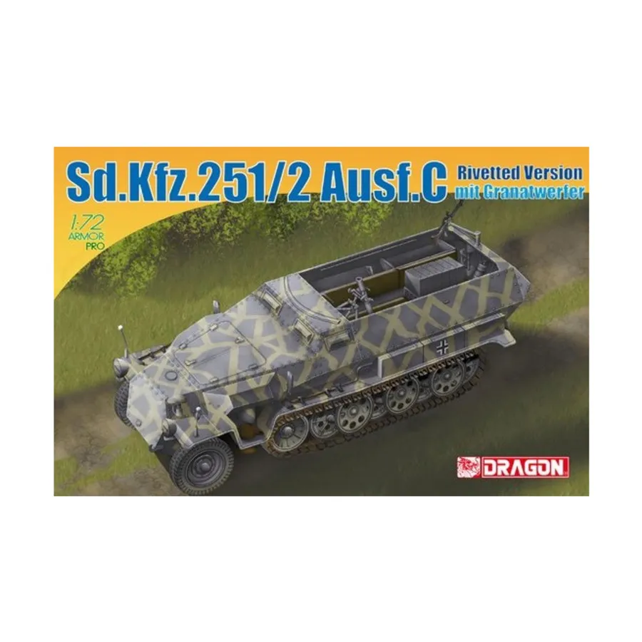 

Полугусеничный Sd.Kfz.251/2 Ausf.C — клепаная версия, Dragon Models - Armor Pro Series (1:72)