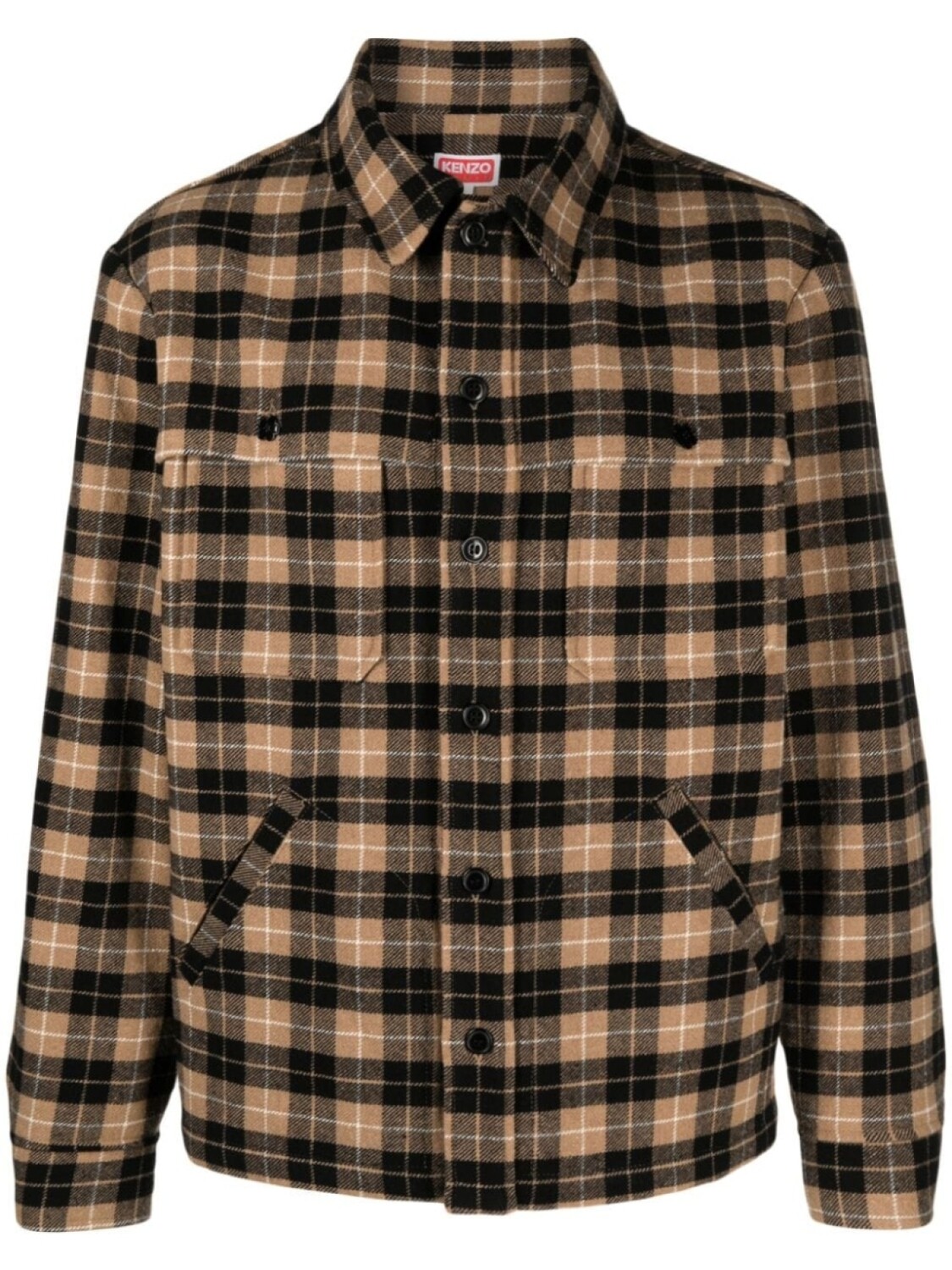 

Kenzo checked button-up shirt, коричневый