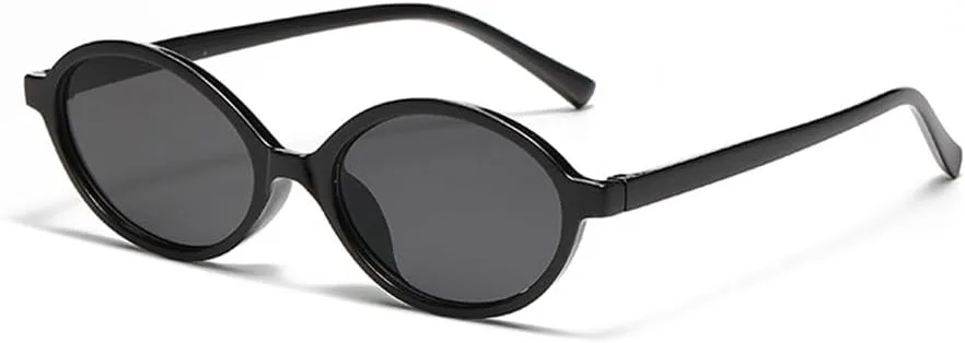 

Модные овальные солнцезащитные очки для женщин, ретро-очки в овальной оправе, солнцезащитные очки для мужчин, очки для вождения, женские очки KTUCN, Black