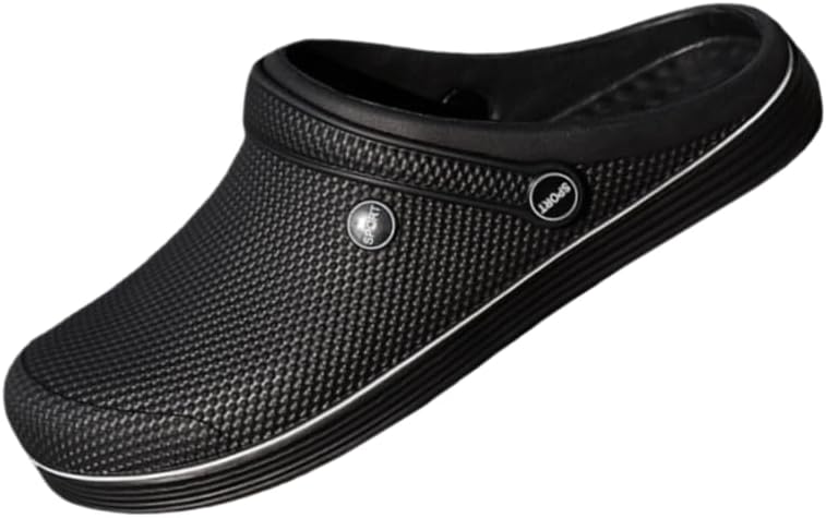 

Мужские летние стильные повседневные туфли HoaloX с противоскользящей подошвой для улицы, толстая подошва, уличная модная обувь в стиле шефа, слипоны, черный