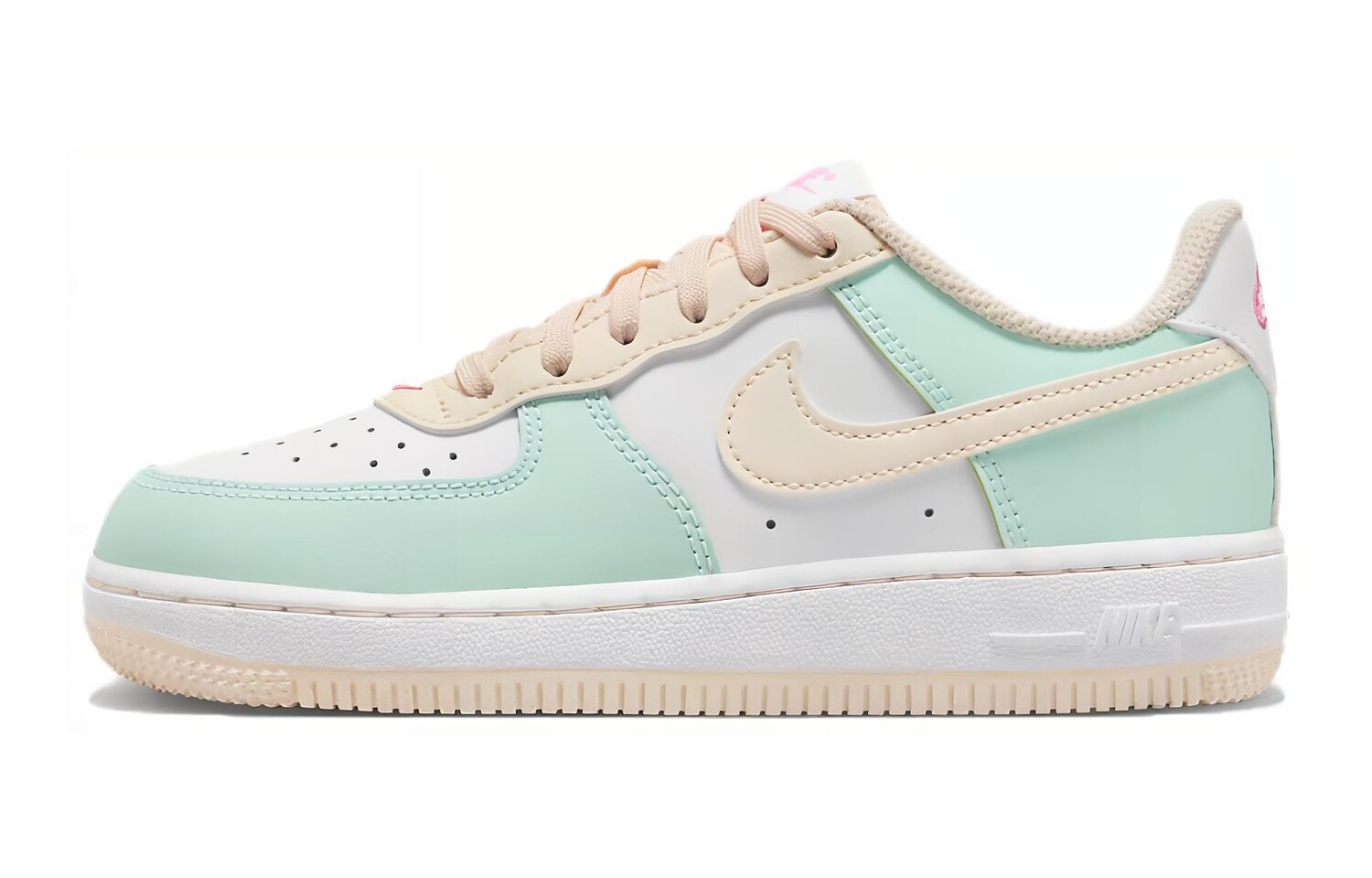 

Кроссовки Nike Force 1 PS 'Emerald Rise Guava Ice', синий/белый/желтый