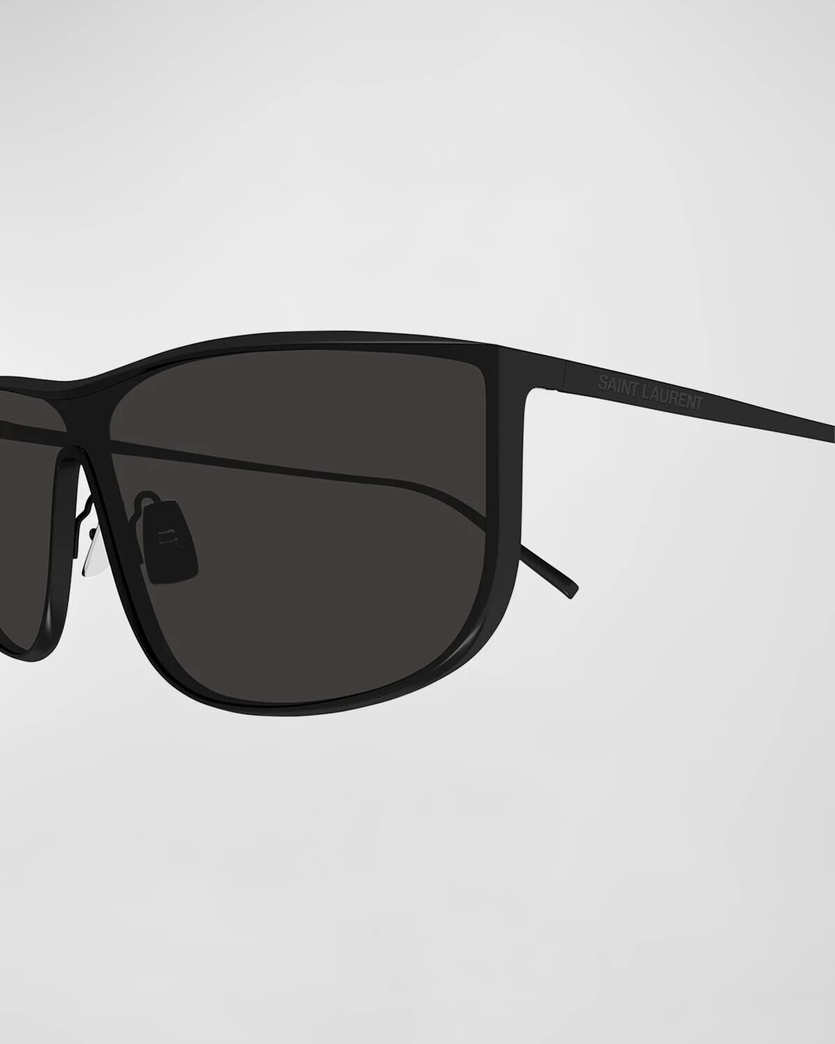 

Мужские прямоугольные металлические солнцезащитные очки SL 605 Saint Laurent, цвет Semimatte Black