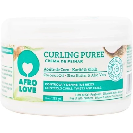 Curling Puree 450 г Крем для формирования локонов с кокосовым маслом, маслом ши и алоэ вера - без силикона и парабенов Afro Love — фото 2