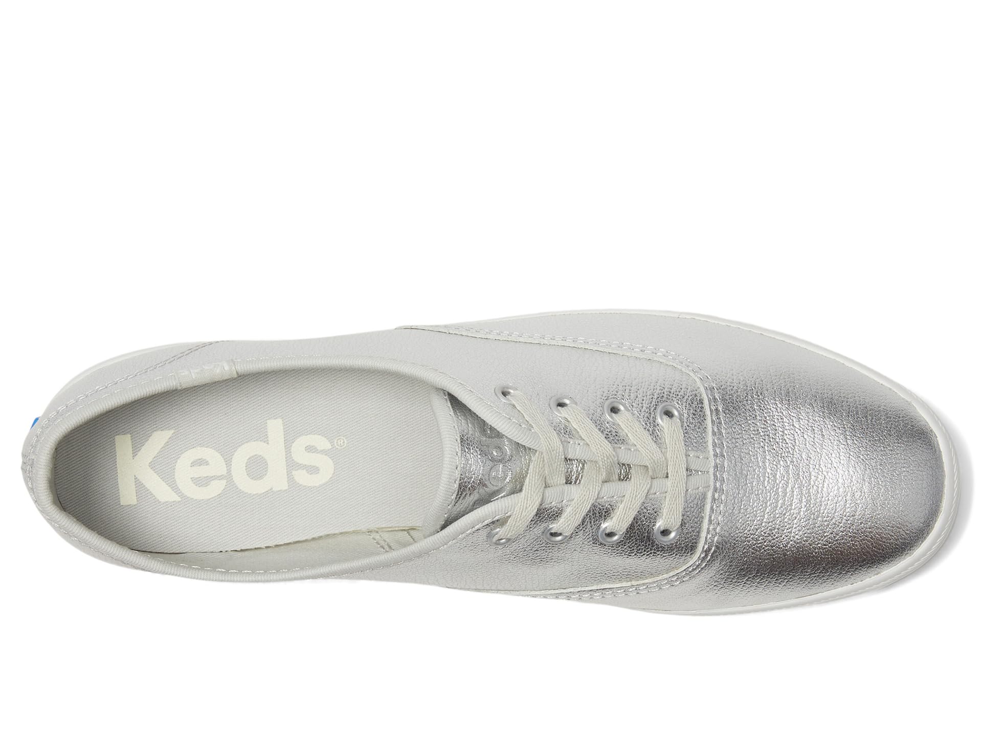 Кроссовки Keds Champion Leather Luxe, цвет Silver Leather — фото 2