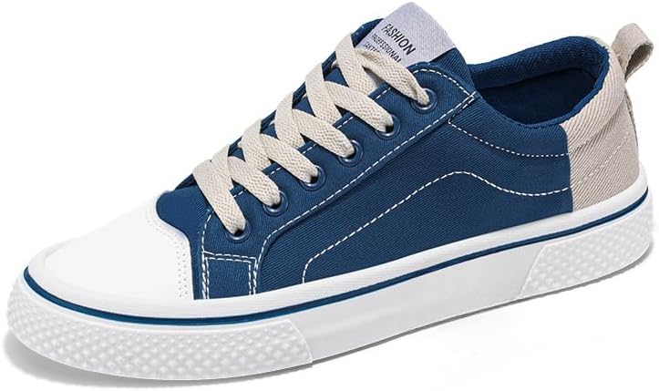 

Мужские дышащие кроссовки из холста, повседневные низкие, подходят для улицы или вождения, всесезонные шнуровки для скейтборда Hhhchpm, синий