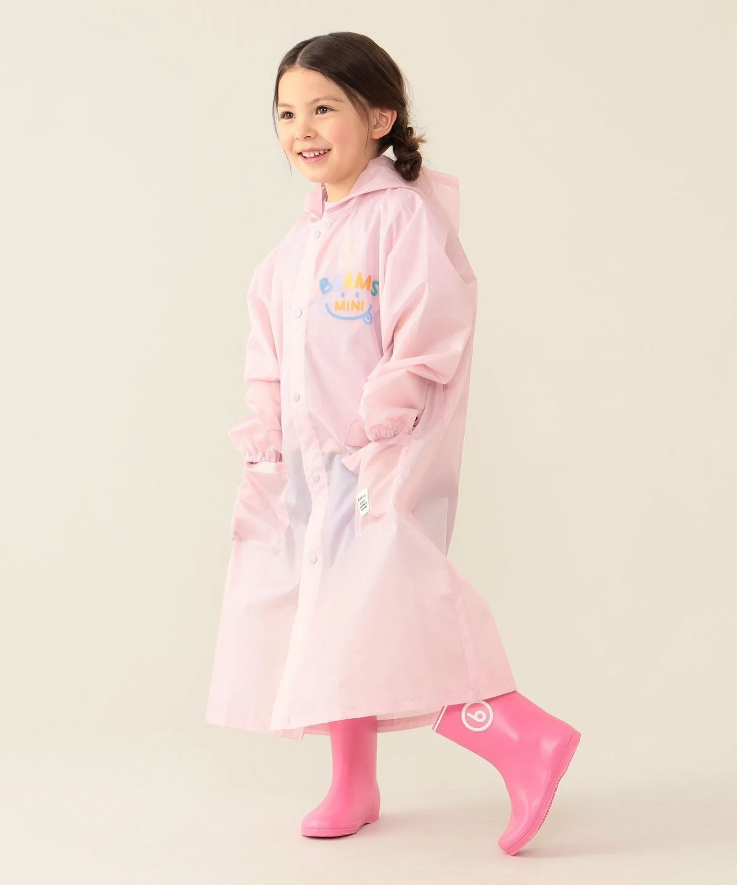 Дождевик Smile (95-130 см) для нового учебного года Beams Mini, PINK — фото 4