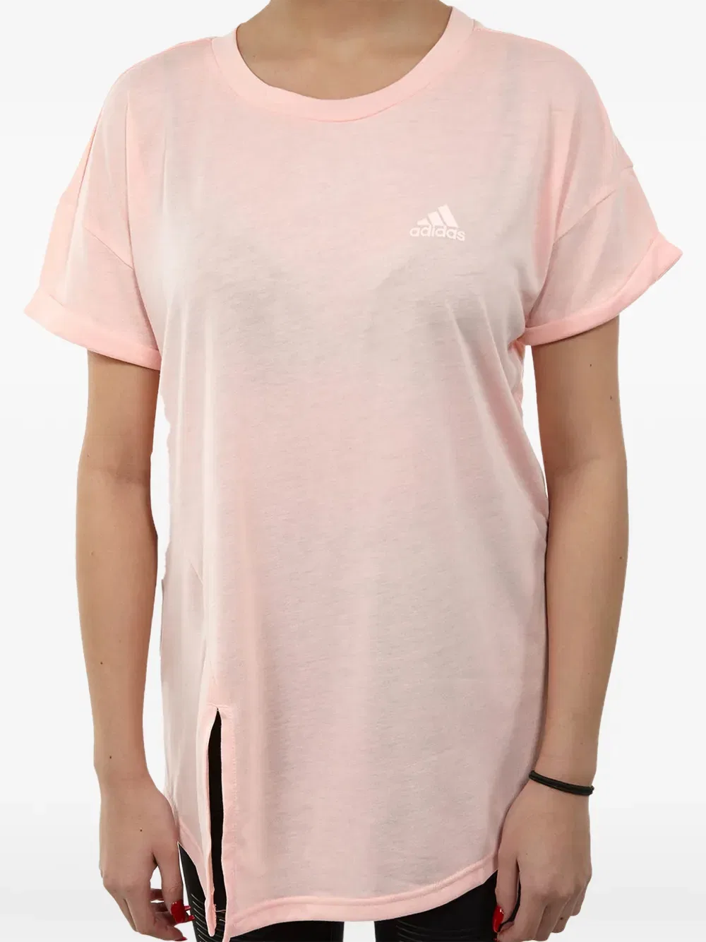 Футболка с боковым разрезом Adidas, розовый