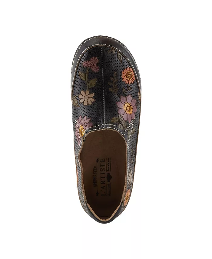 L'Artiste Women's Libora-Delite Роспись Вручную Кожаные Цветочные Слипоны Со Съемной Стелькой L'Artiste, серый — фото 3