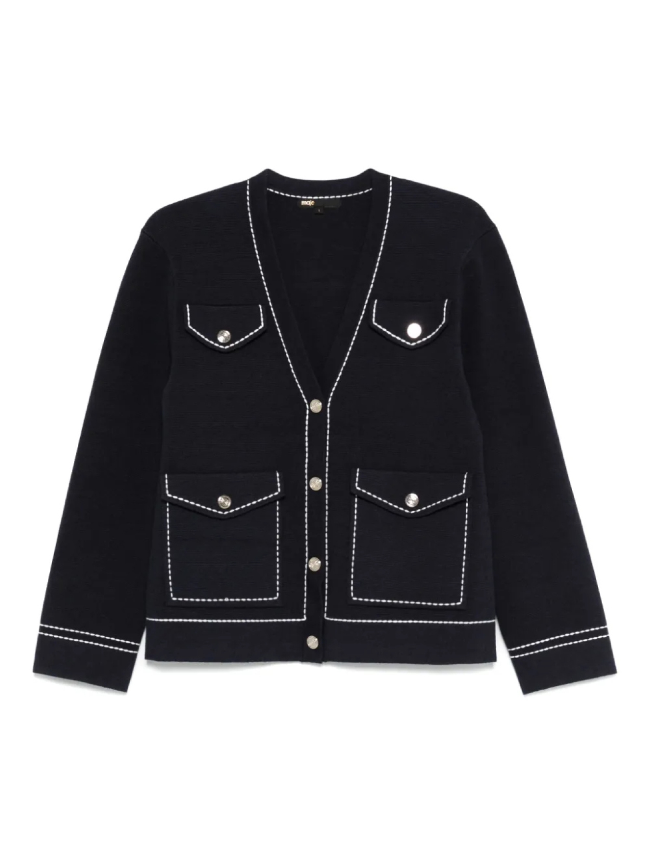 

Maje кардиган с контрастной строчкой, синий