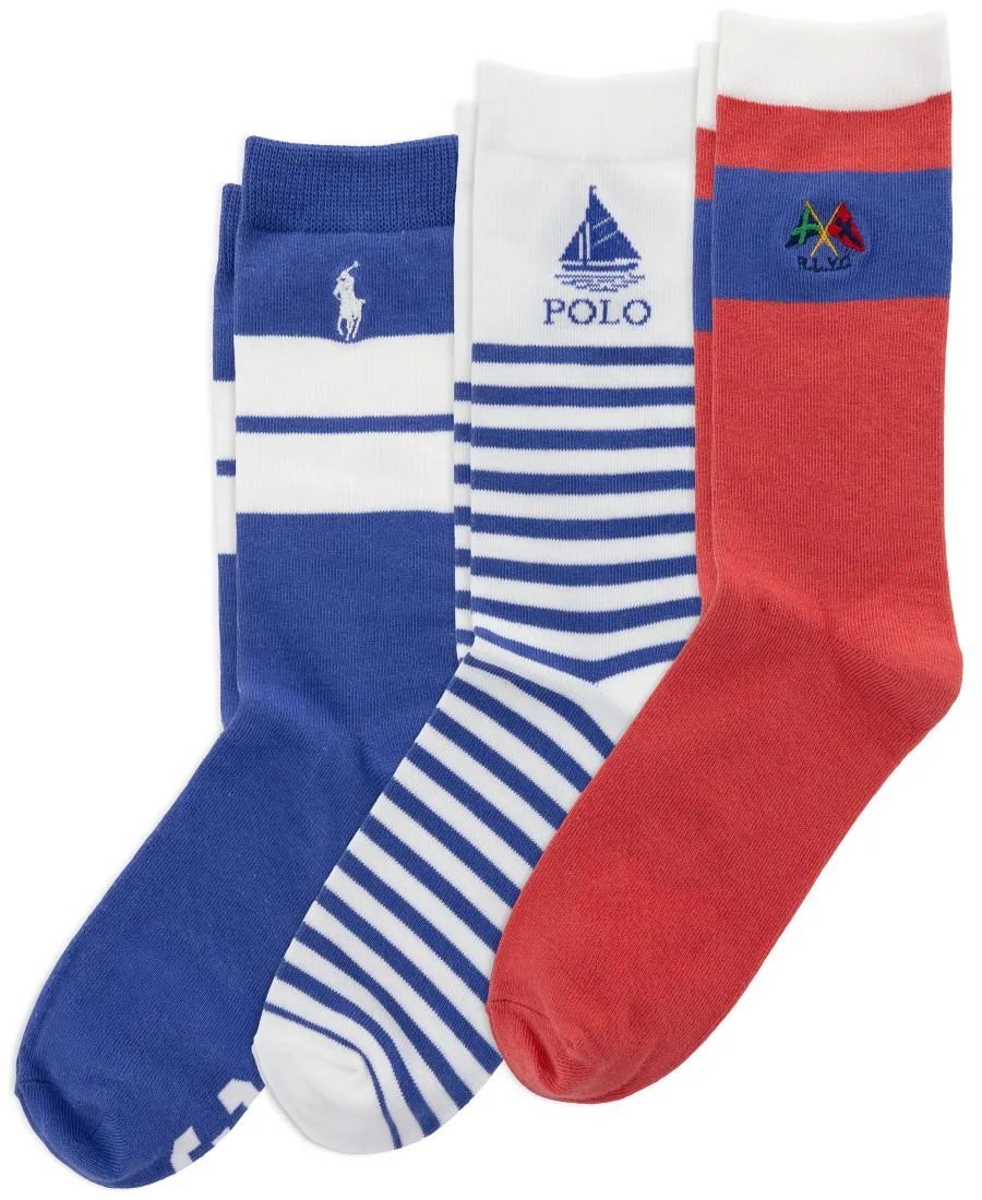 Polo Ralph Lauren Набор из 3 пар носков для девочек 4-11 лет, разные цвета