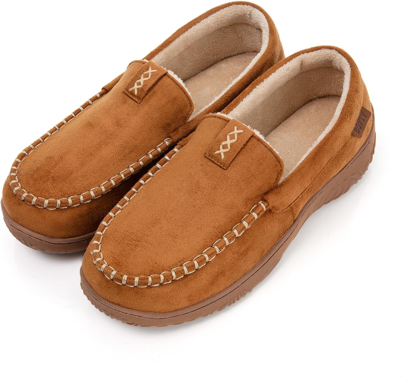 

Мужские тапочки-мокасины для дома - обувь с эффектом памяти для дома и улицы, дышащие туфли-слипоны Bovty, бежевый