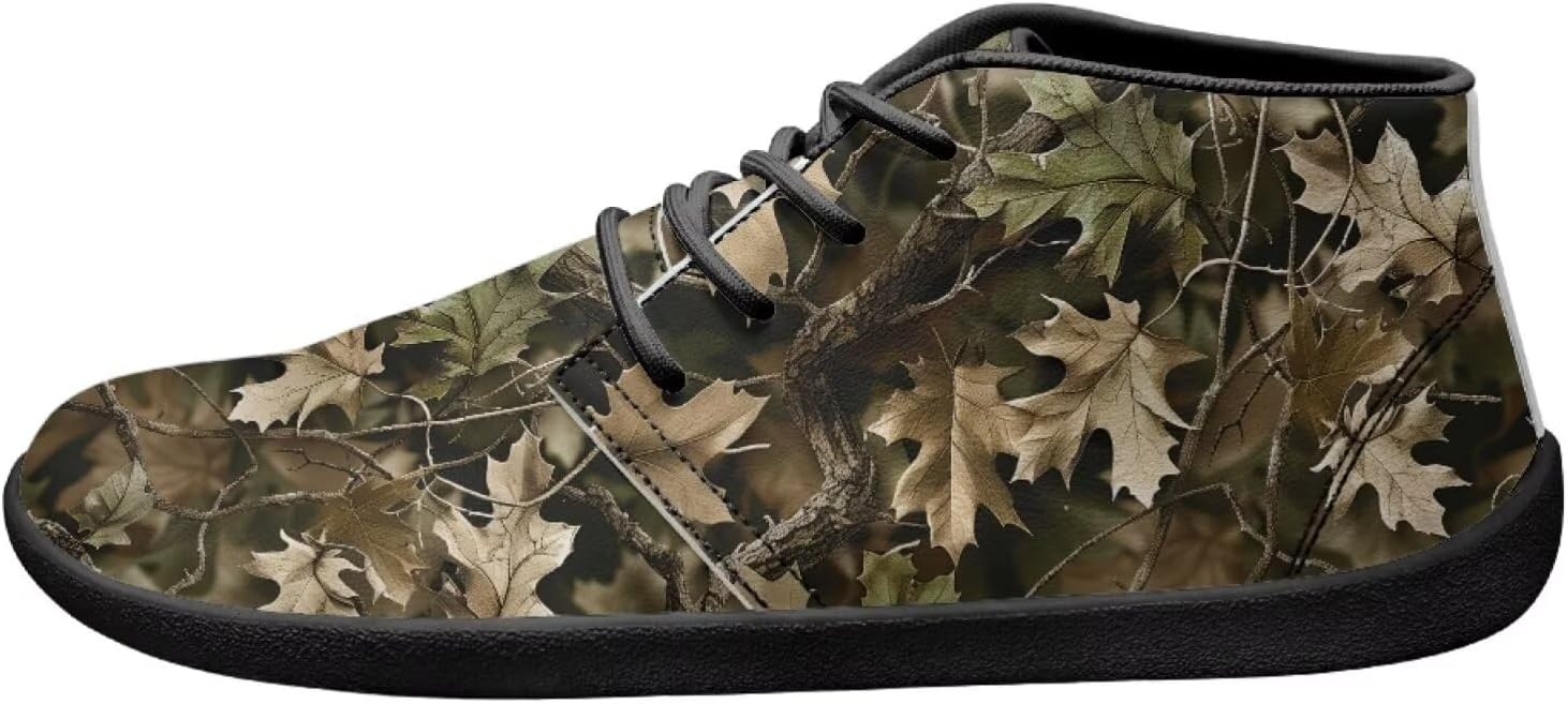 

Мужские босоножки Минималистичные кроссовки для тренинга Широкие прогулочные туфли Обувь с нулевым перепадом для трейлового бега Pointodoor, Camo Maple Leaf Printed
