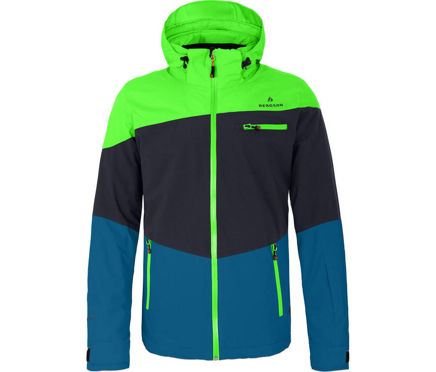 

BERGSON Мужская утеплённая горнолыжная куртка, водонепроницаемость 20 000 мм водяного столба, синяя