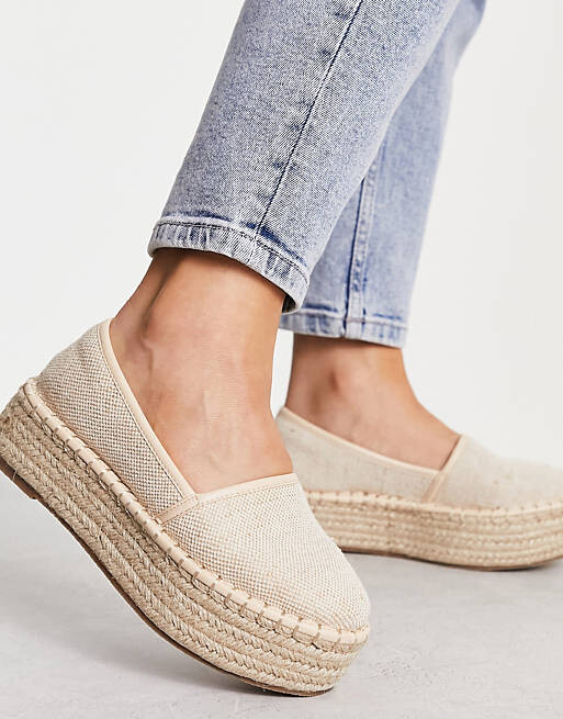 

Кремовые эспадрильи на платформе с широкой посадкой ASOS DESIGN Journal