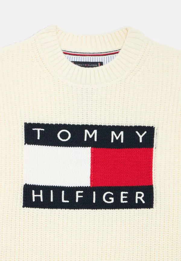 Свитер крупной вязки с изображением флага наследия. Tommy Hilfiger, Ivory Silk — фото 3