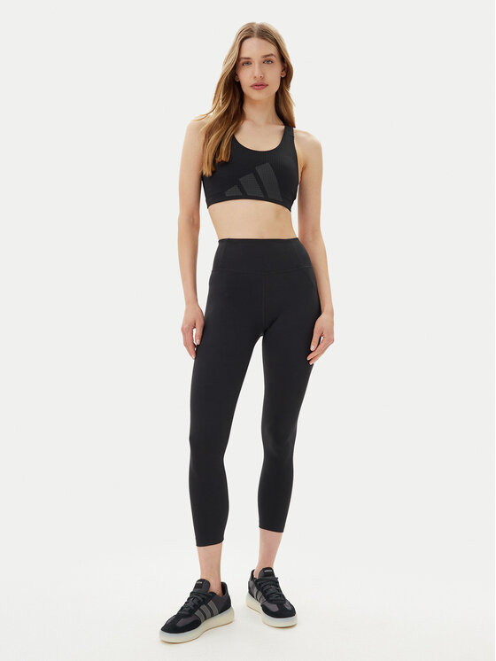 Облегающий спортивный бюстгальтер Powerimpact HIIT JI9964 Adidas, черный — фото 2