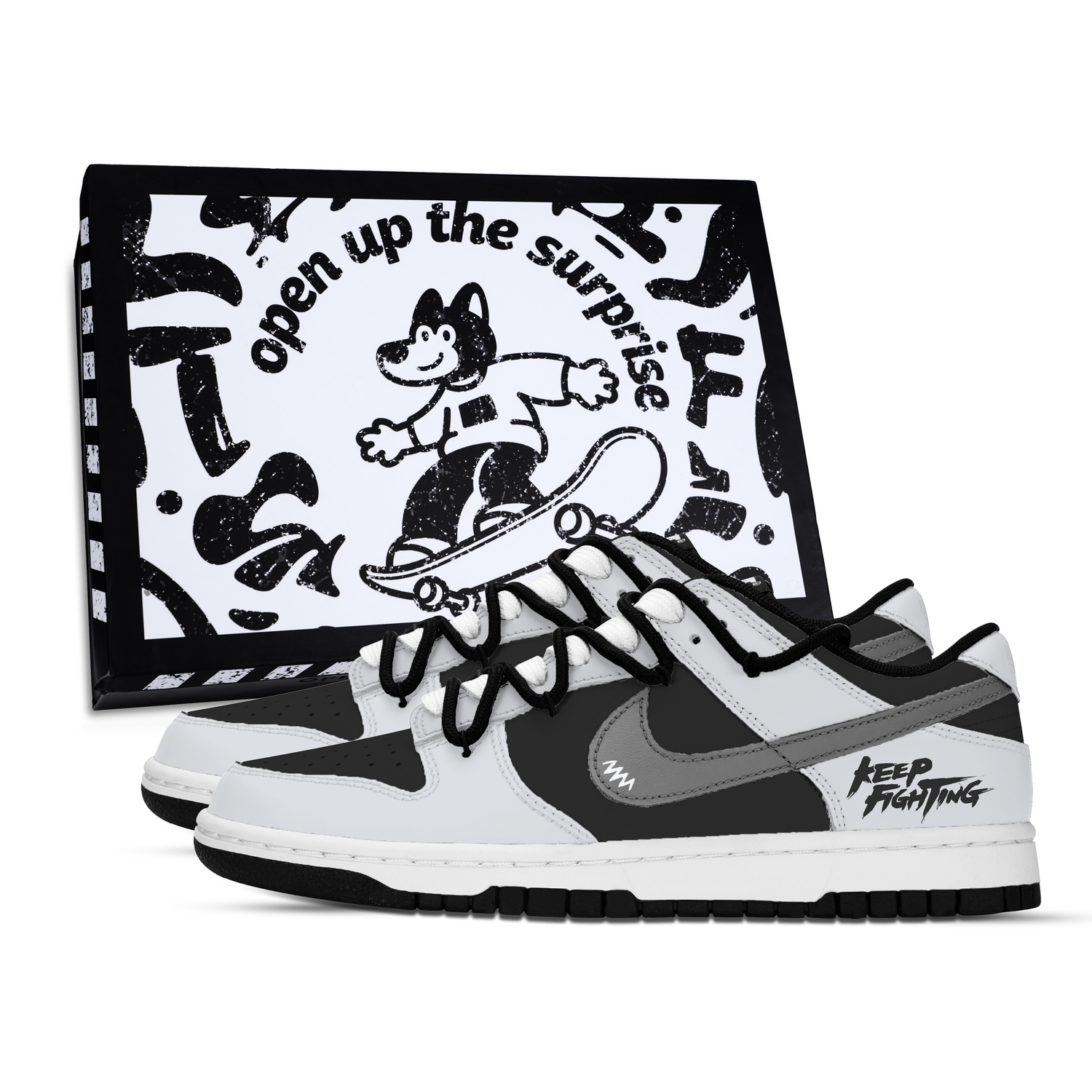 

Nike Данк Корадж без границ нескользящие устойчивые к истиранию лоу-топ скейтборд кроссовки унисекс черно-серые, цвет Black Gray
