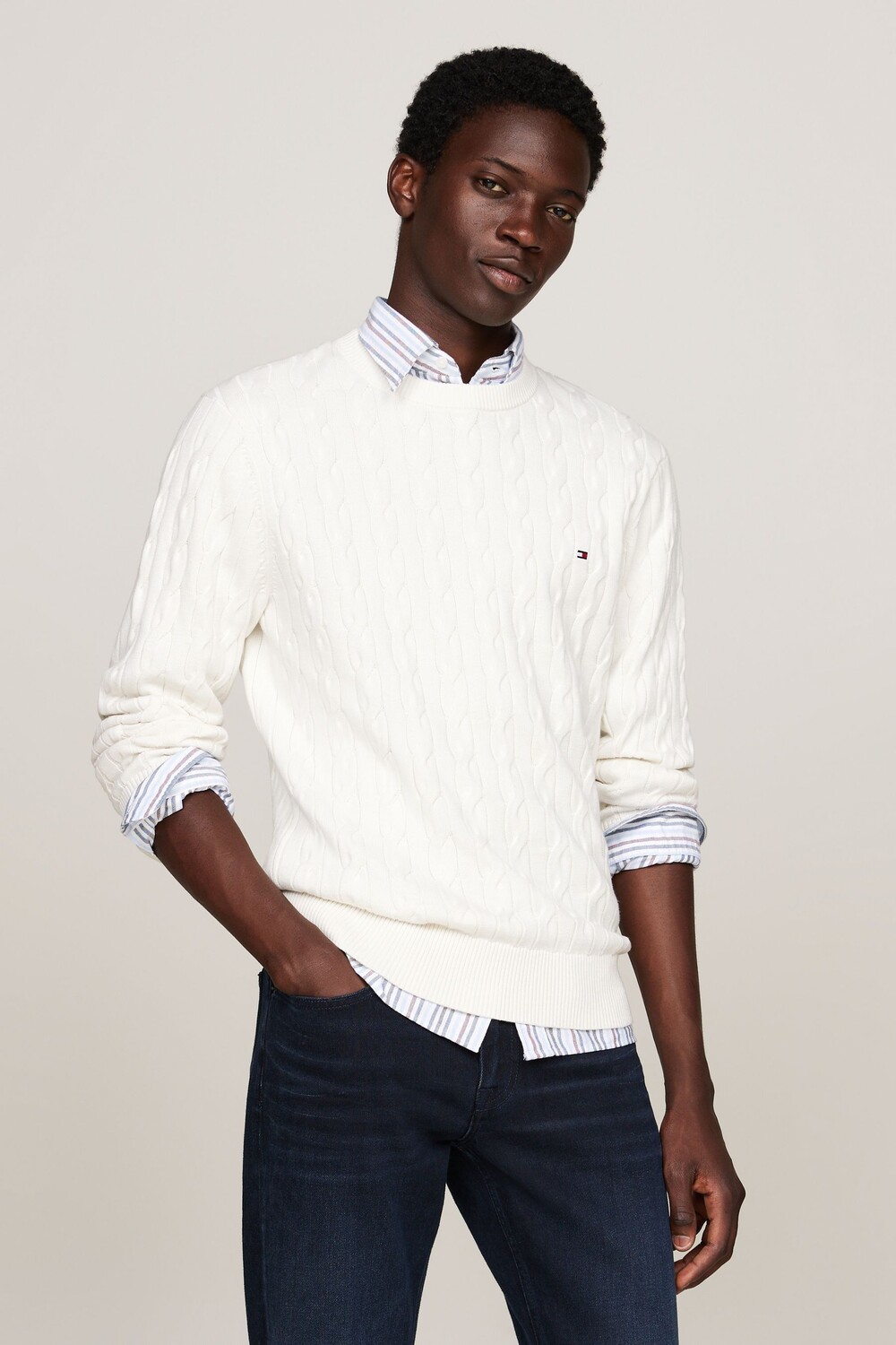 

Классический свитер с косами Tommy Hilfiger, белый