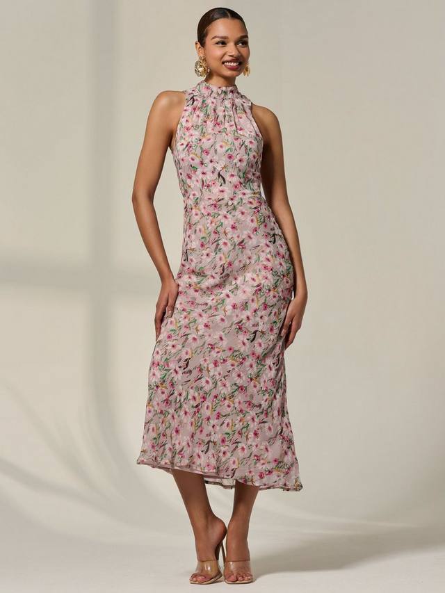 

Цветочное платье миди без рукавов Jolie Moi, Pink