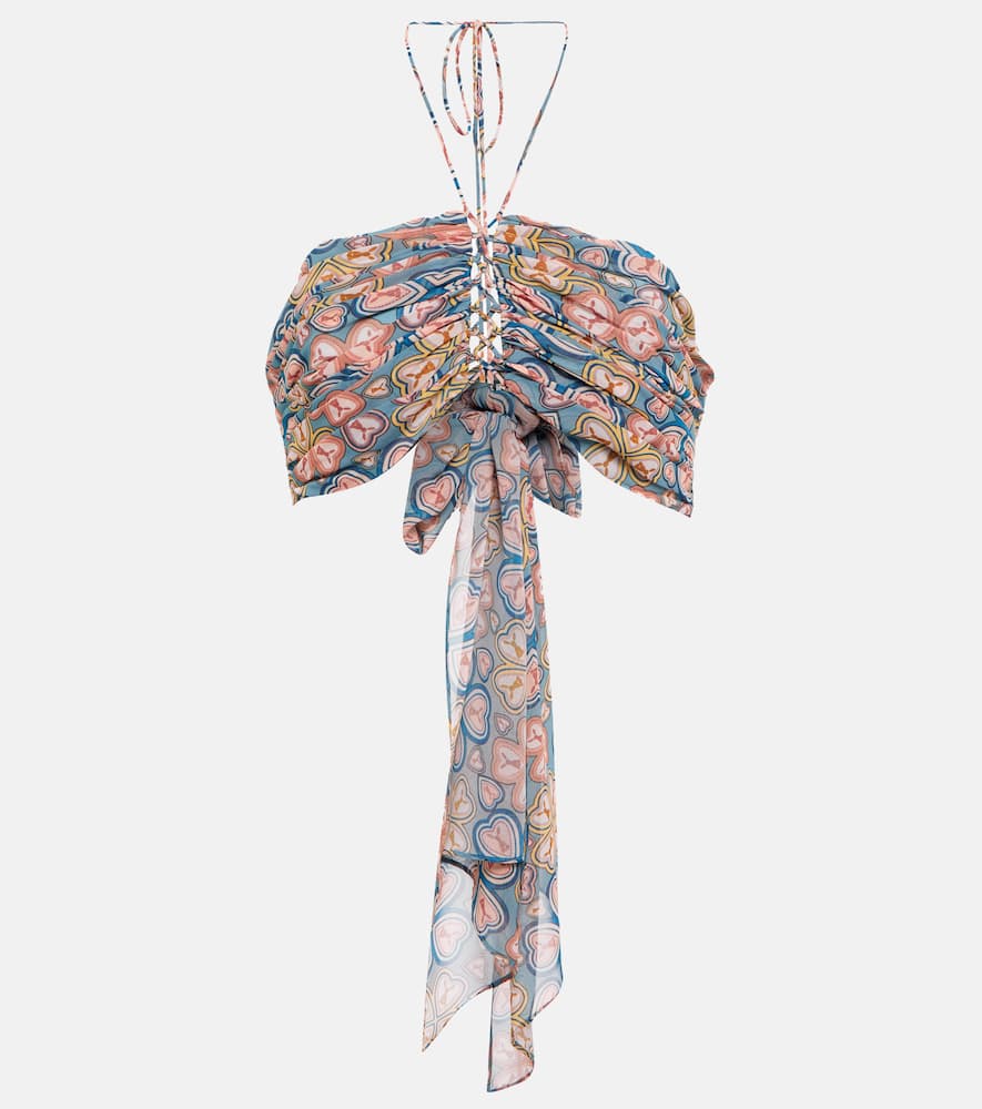 

Принтованный топ-бюстье с запахом Etro