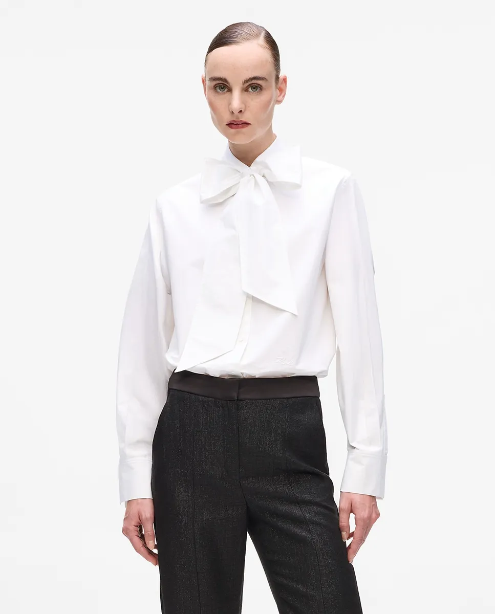 

Блузка с съемным бантом Karl Lagerfeld, белый