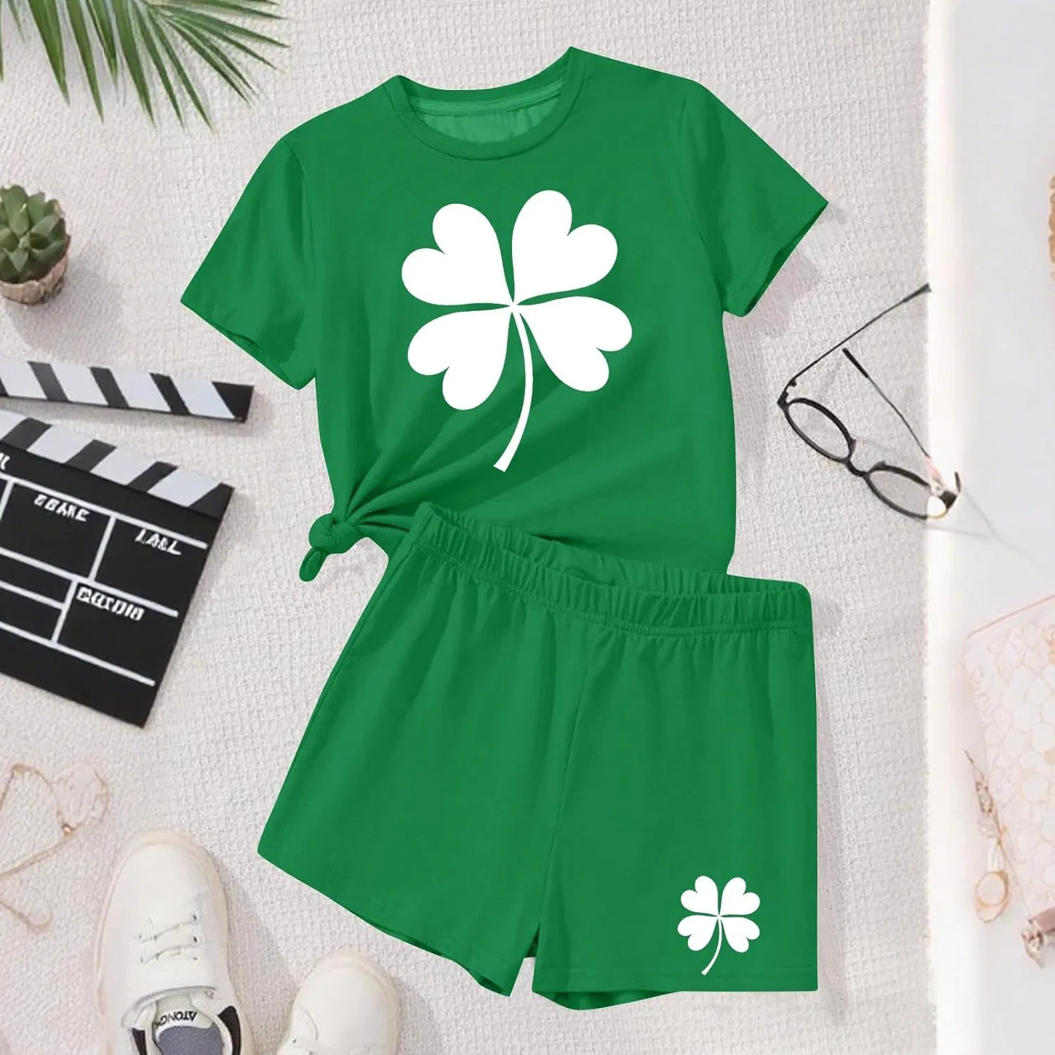 Детский спортивный костюм Shamrock Graphic, Zzalalana, Green — фото 3