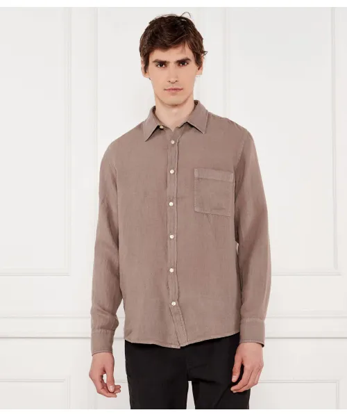 

Элегантная льняная рубашка_6 Regular fit Boss Orange, бежевый