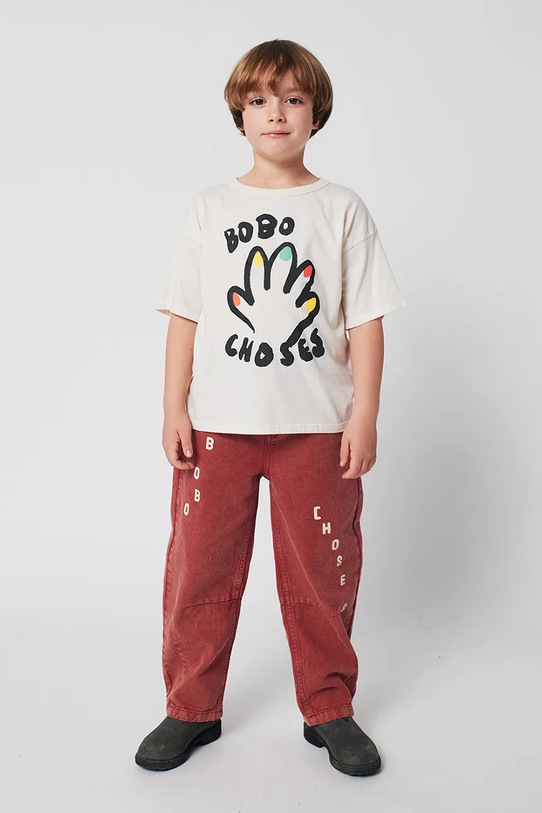Детская хлопковая футболка High Five Bobo Choses, белый — фото 3