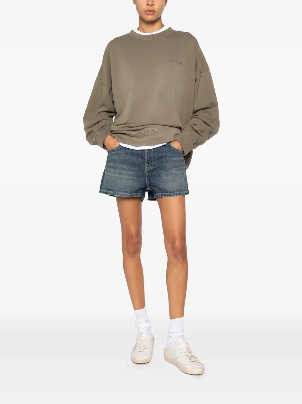 Свитшот с круглым вырезом Martin Over GOLDEN GOOSE, зеленый — фото 3