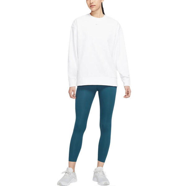 Свитер dri-fit training sports quick dry round neck pullover hoodie white Nike, белый — фото 3