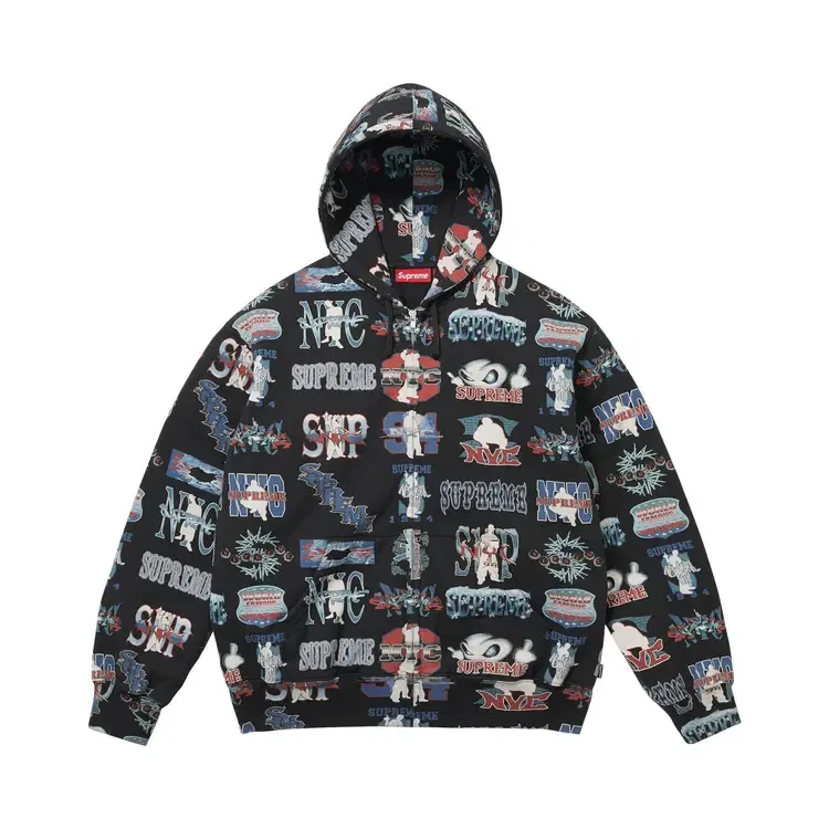 Толстовка на молнии с капюшоном Supreme Flash, черный