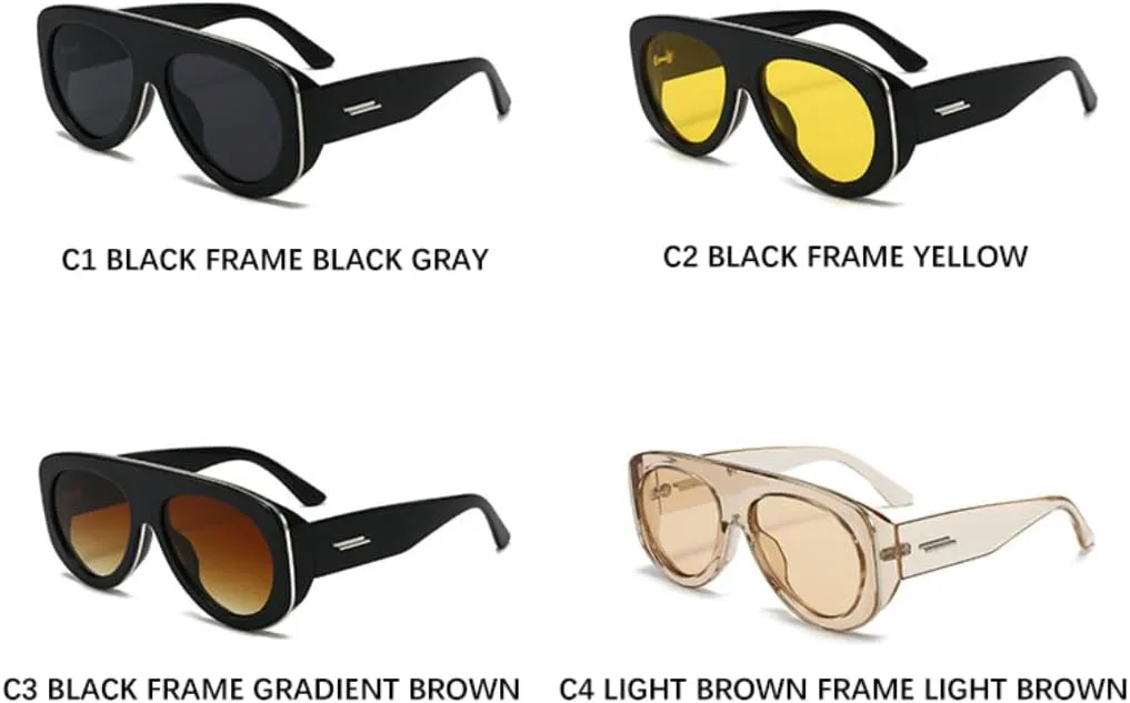 

Большие овальные солнцезащитные очки для женщин, роскошные, в стиле ретро-панк, с зеркальными линзами, защита от УФ-излучения UV400 UUPTTPL, C2blackyellow