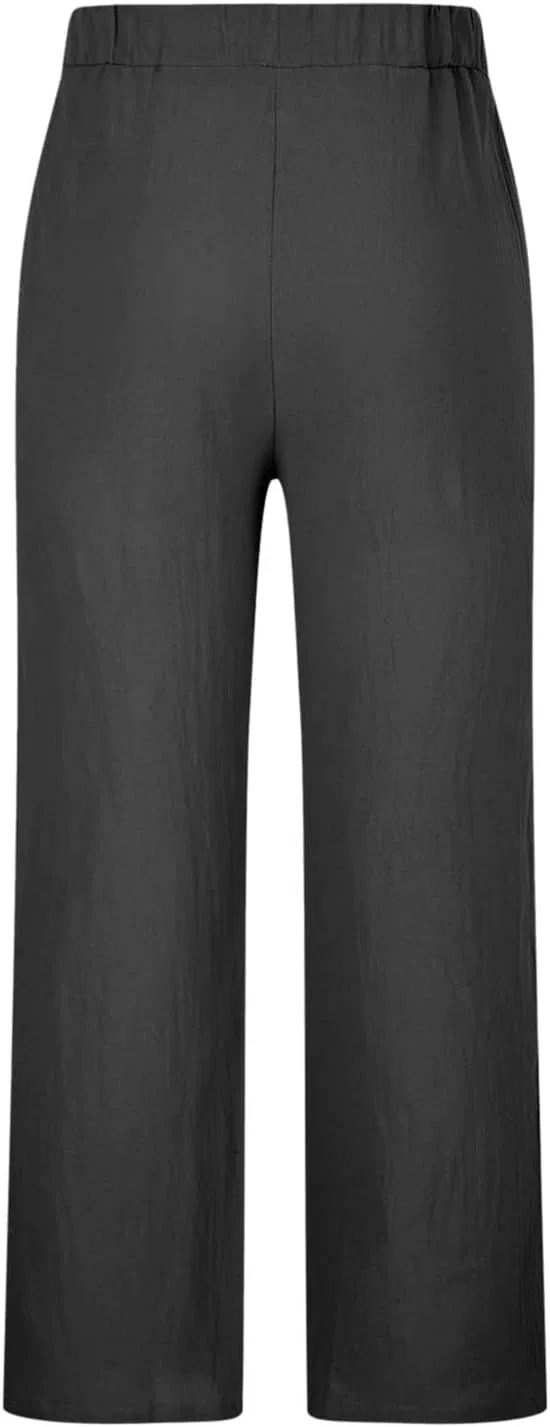 Брюки мужские с карманами, Cotton Linen, темно-серые — фото 4