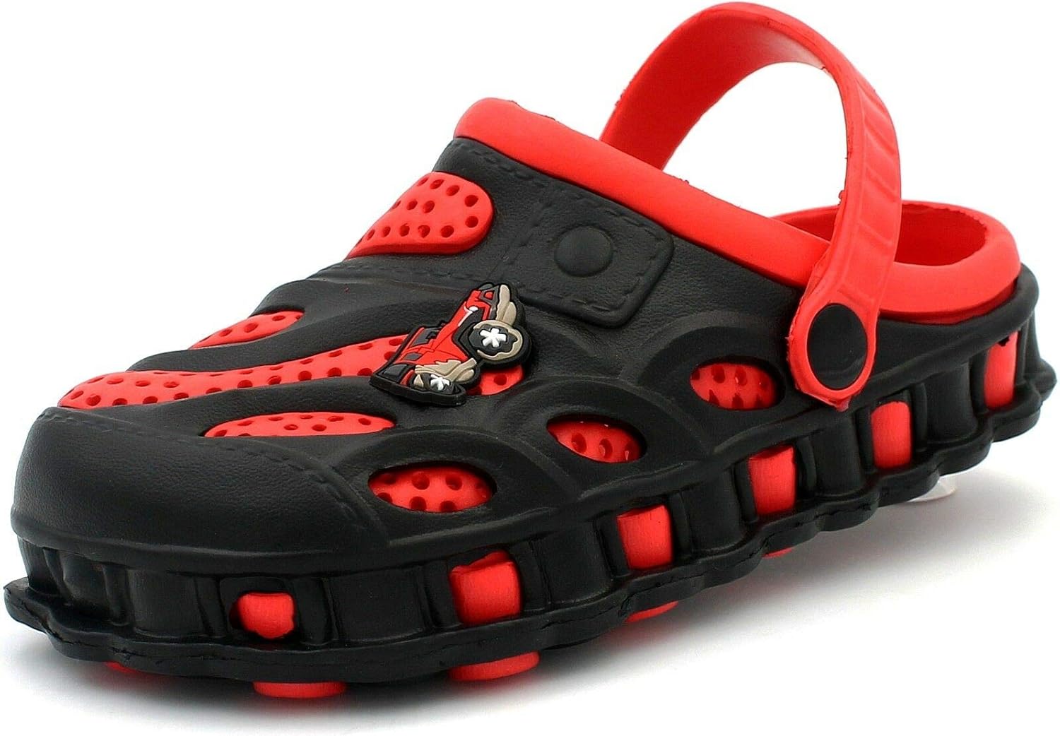 

Сабо Ameta Garden для мальчиков, детские тапочки для малышей, удобные слипоны, двухцветные шлепанцы, черный/красный