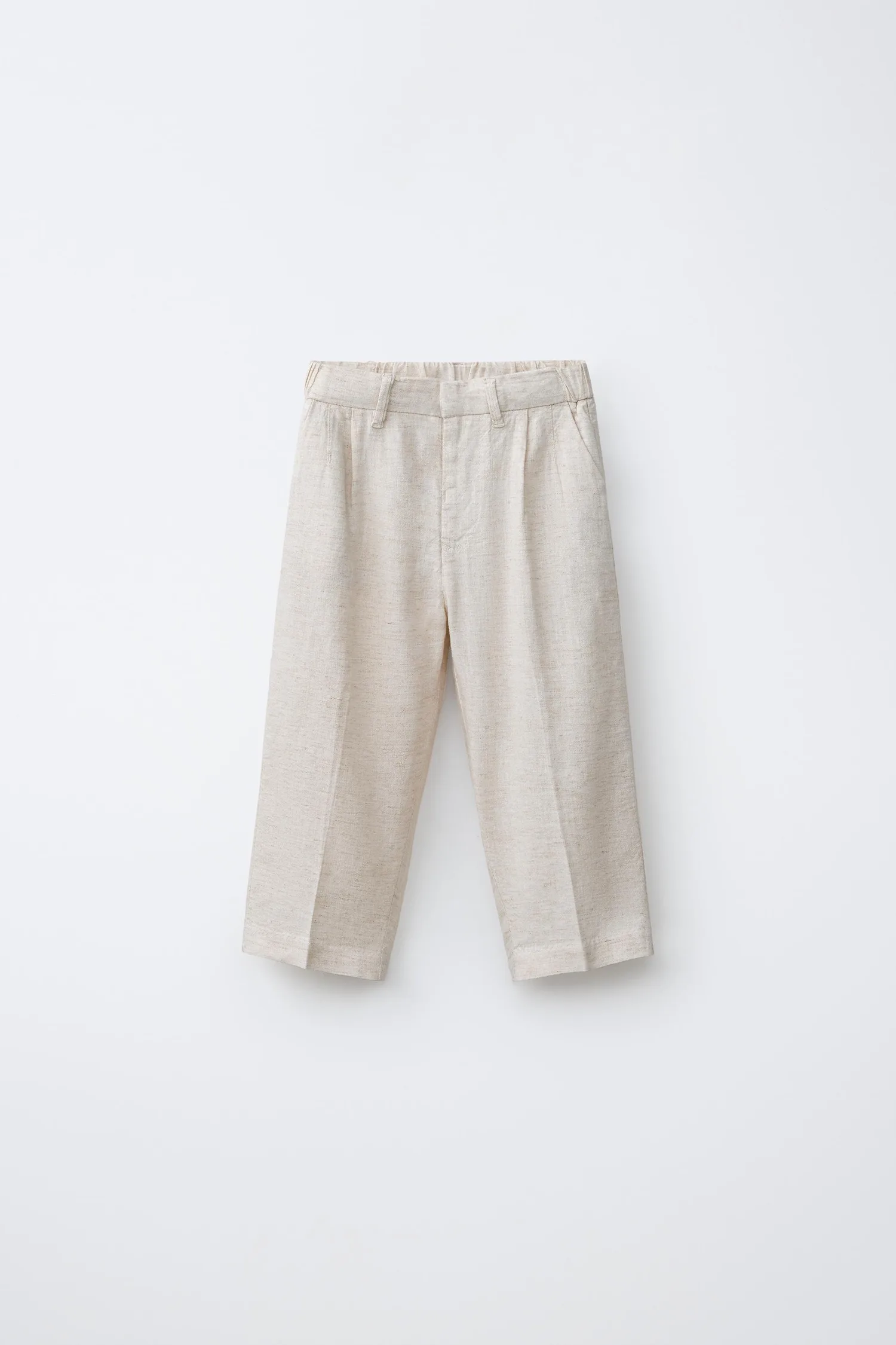 Брюки от костюма из льняной смеси Zara, светло-бежевый