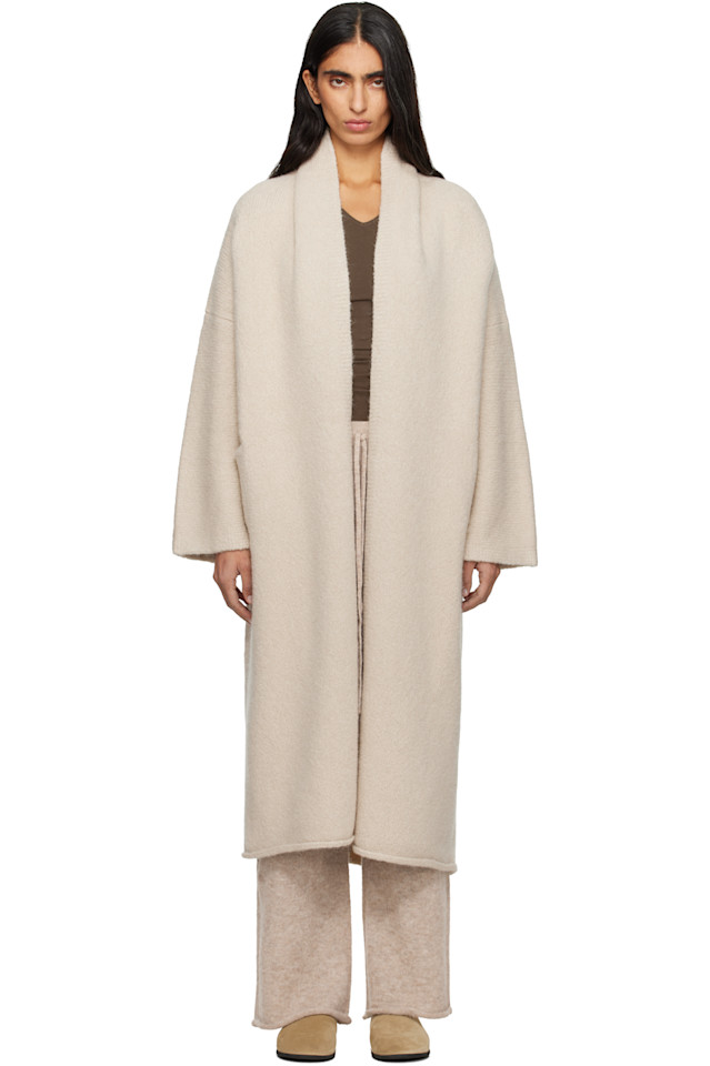 

Lauren Manoogian Длинный кардиган-шаль цвета слоновой кости