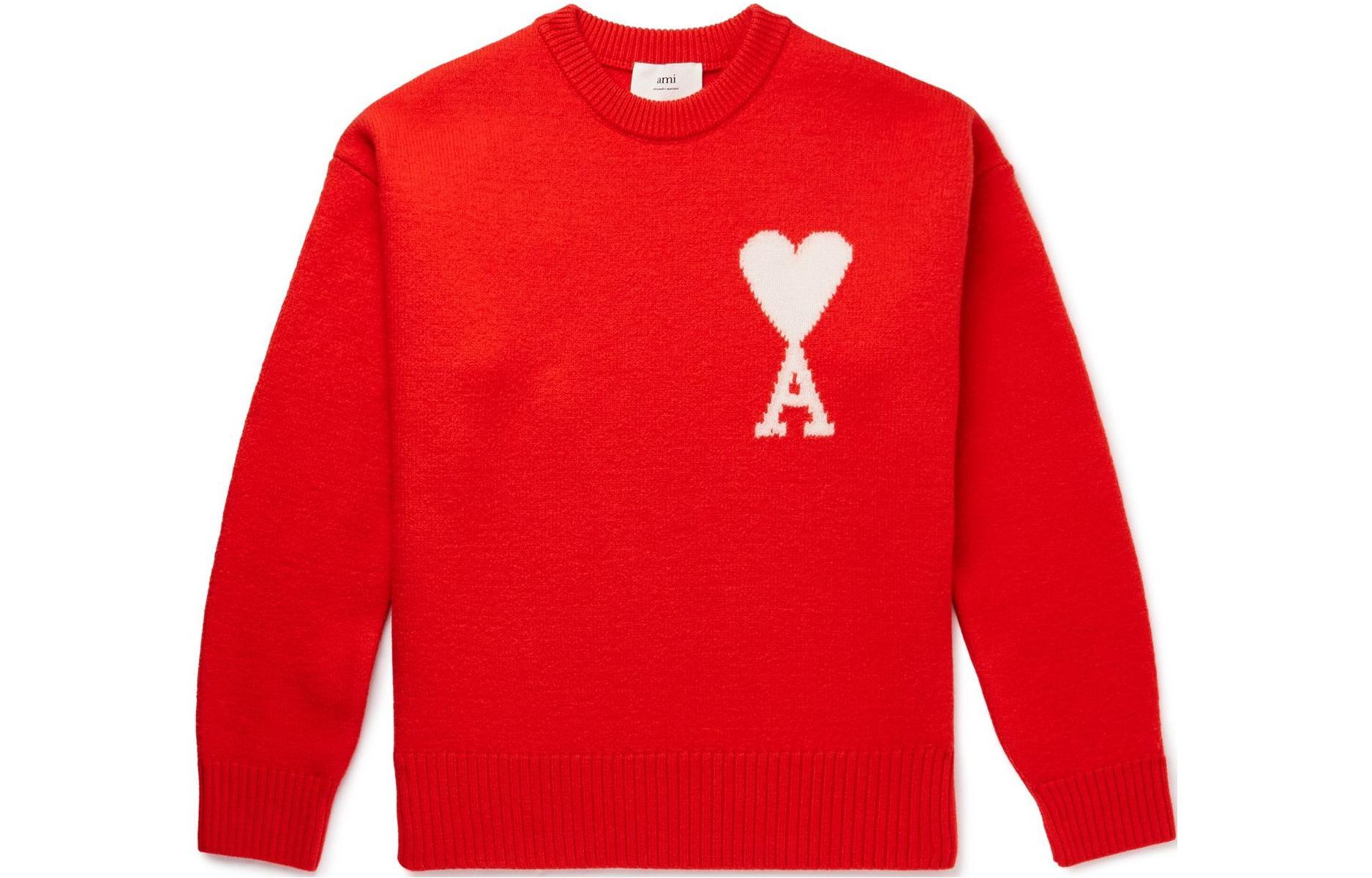 

Ami Crewneck Sweater AMIPARIS, красный
