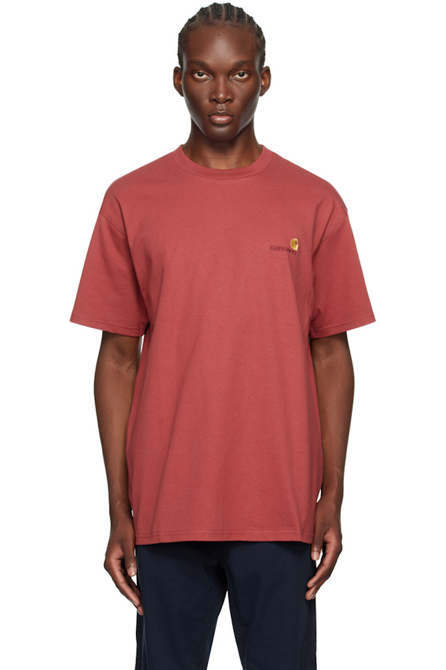 

Футболка с американским шрифтом Carhartt Work In Progress, цвет tuscany