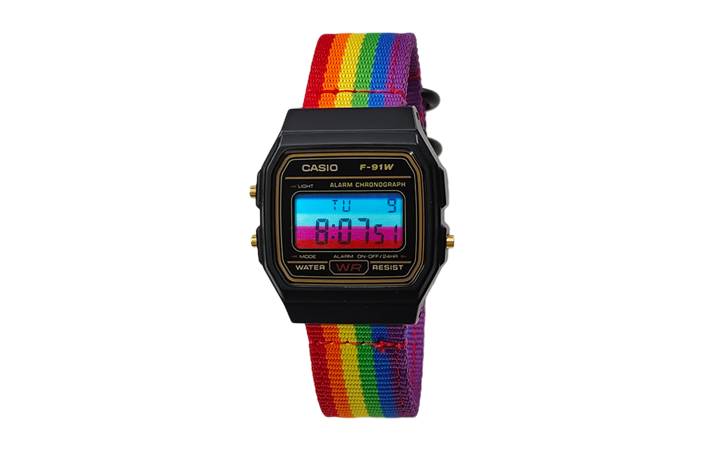 

CASIO Мужские часы Retrofit Series с кварцевым механизмом и нейлоновым ремешком, черный циферблат