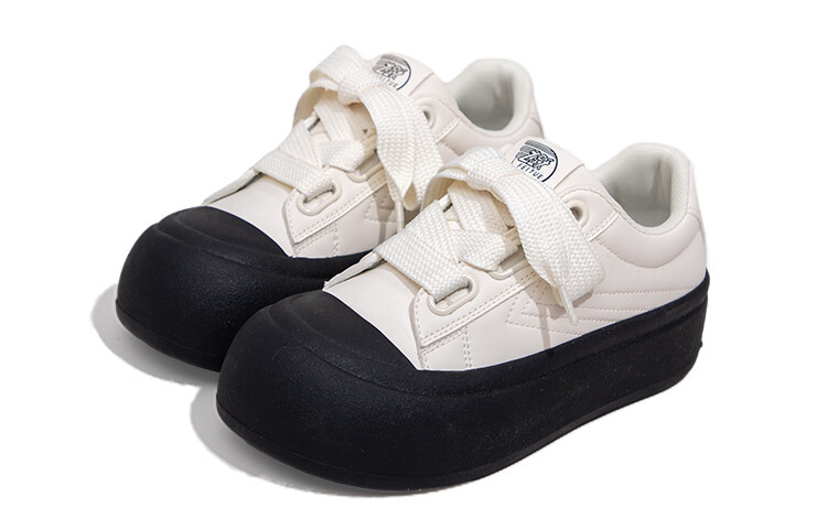 Кроссовки Feiyue Skateboarding Shoes Women's Low-top Beige/Black, бежевый/черный — фото 4