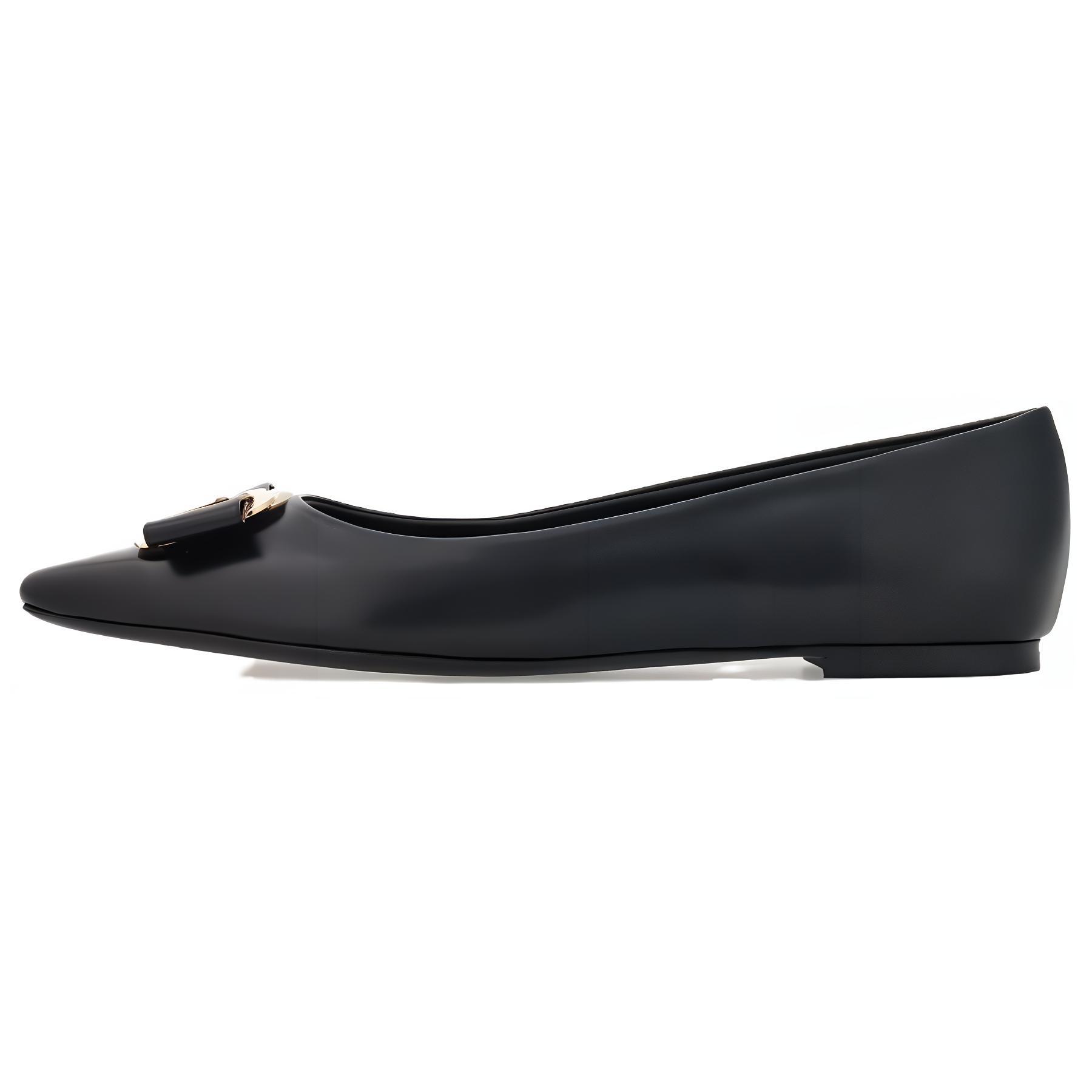 Новые балетки Vara-bow из овчины Ferragamo, Black