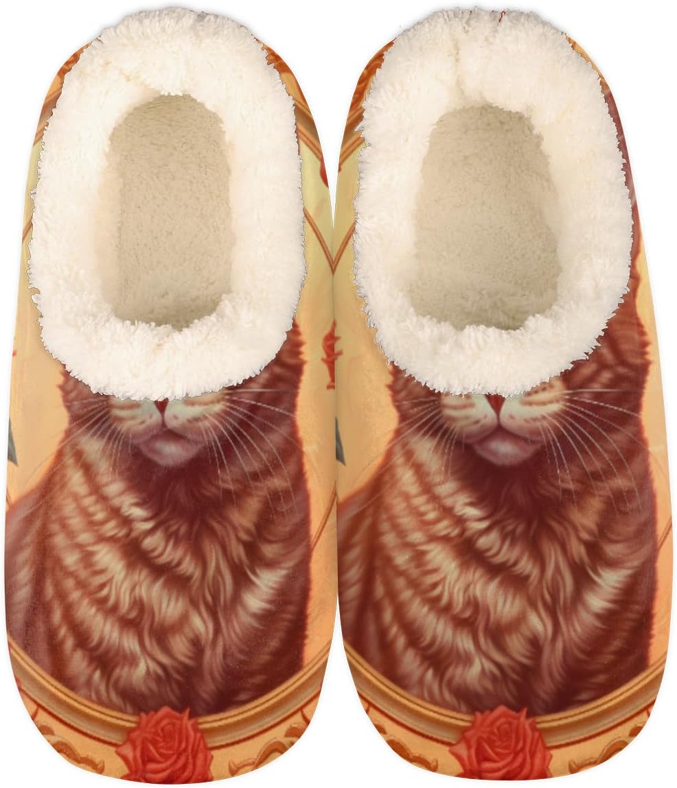 

Мягкие домашние тапочки для женщин и мужчин, с изображением кошки и розы, противоскользящие, на флисовой подкладке, домашние тапочки для спальни с плюшевой подкладкой, теплые тапочки с кошкой Pardick, мультиколор