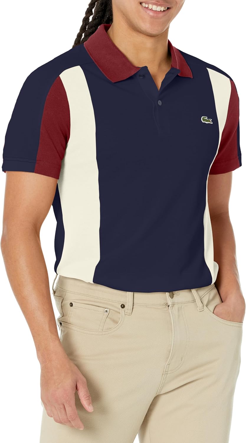 

Lacoste мужская сезонная короткая рукавка regular fit цветной блок поло, Marine/Zin/Laponie, Синий, Lacoste мужская сезонная короткая рукавка regular fit цветной блок поло, Marine/Zin/Laponie