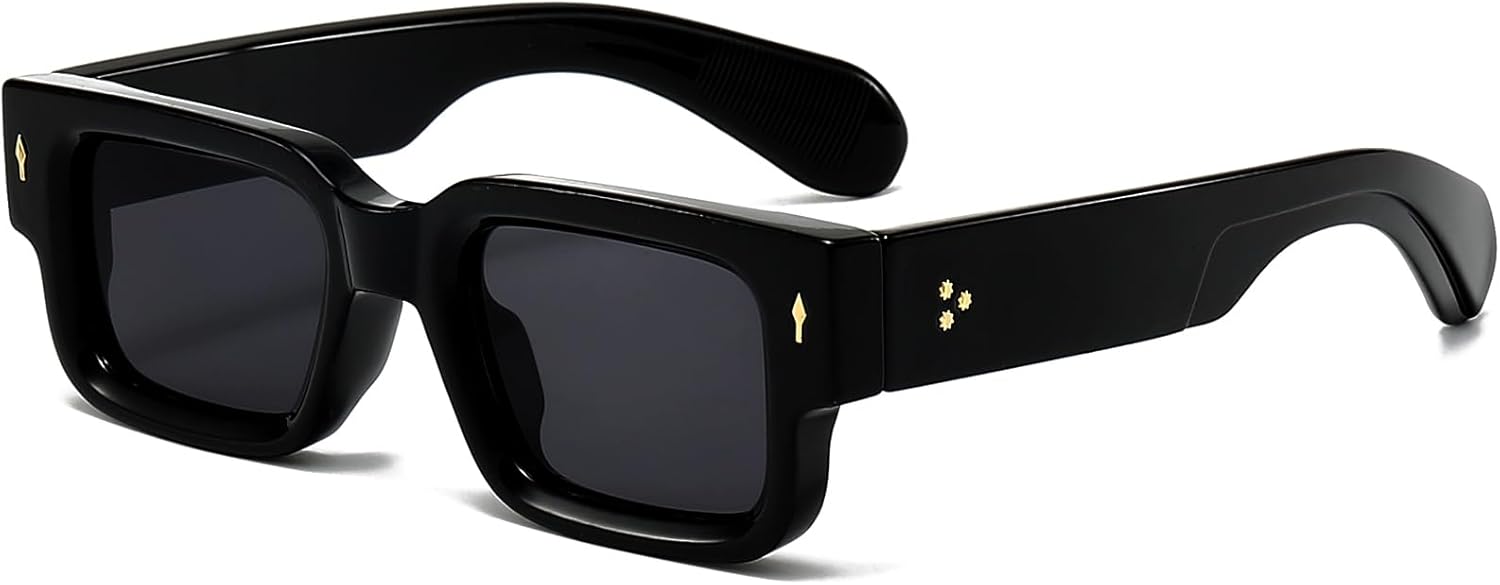 

Солнцезащитные очки EYLRIM в толстой квадратной оправе для женщин и мужчин, массивные прямоугольные солнцезащитные очки черного цвета с защитой от УФ-излучения UV400, 01 Black/Grey