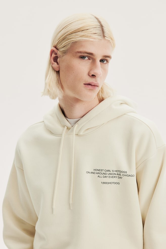 

Худи оверсайз с принтом H&M, бежевый