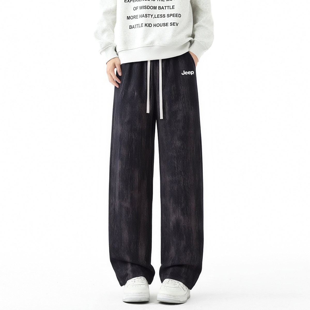 

Повседневные брюки Unisex тонкие прямого кроя Jeep, черный[spring fall regular]