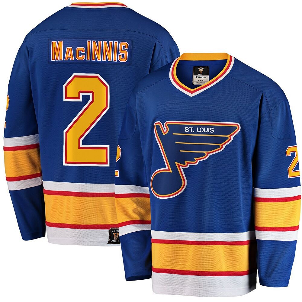 

Мужская футболка Fanatics Al Macinnis Blue St. Louis Blues Premier отколовшегося игрока пенсионера, цвет Blu Blue