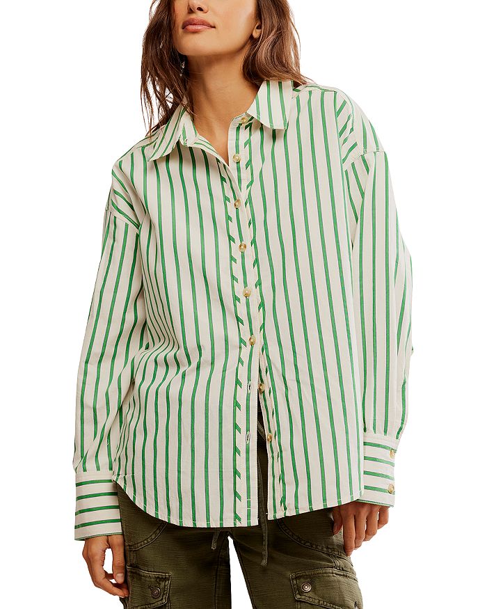 

Полосатая футболка в стиле Varsity Vibes Free People, зеленый